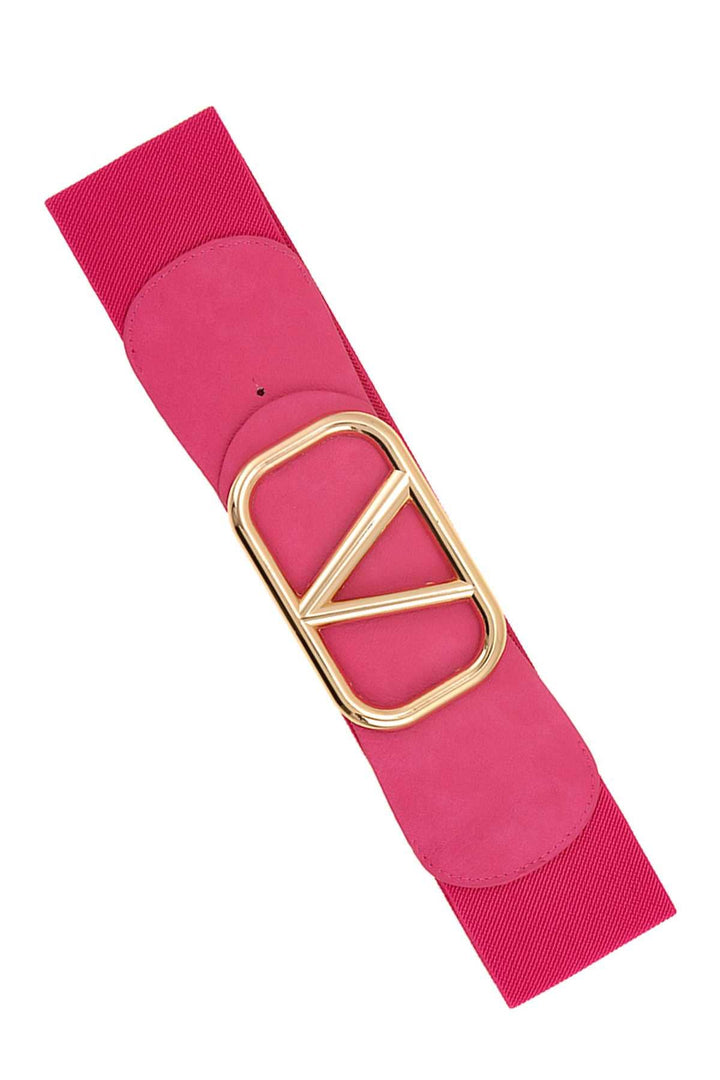 Marian style V IN SQUARE METAL BUCKLE ELASTIC BELT - Marian Style Boutique