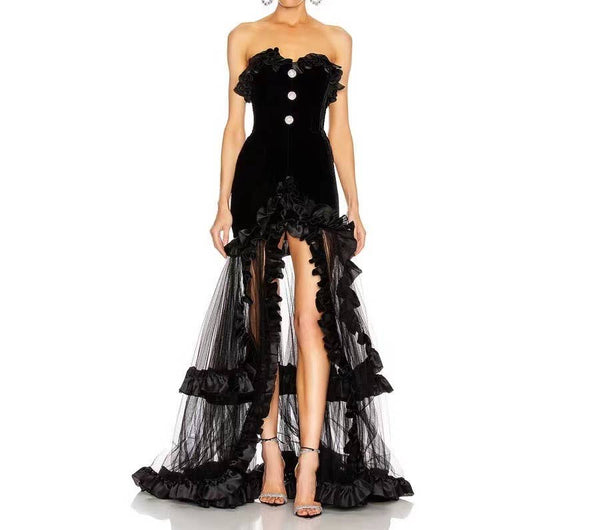 Marian Style Elegant Off-Shoulder Lace Black Dress - Marian Style Boutique