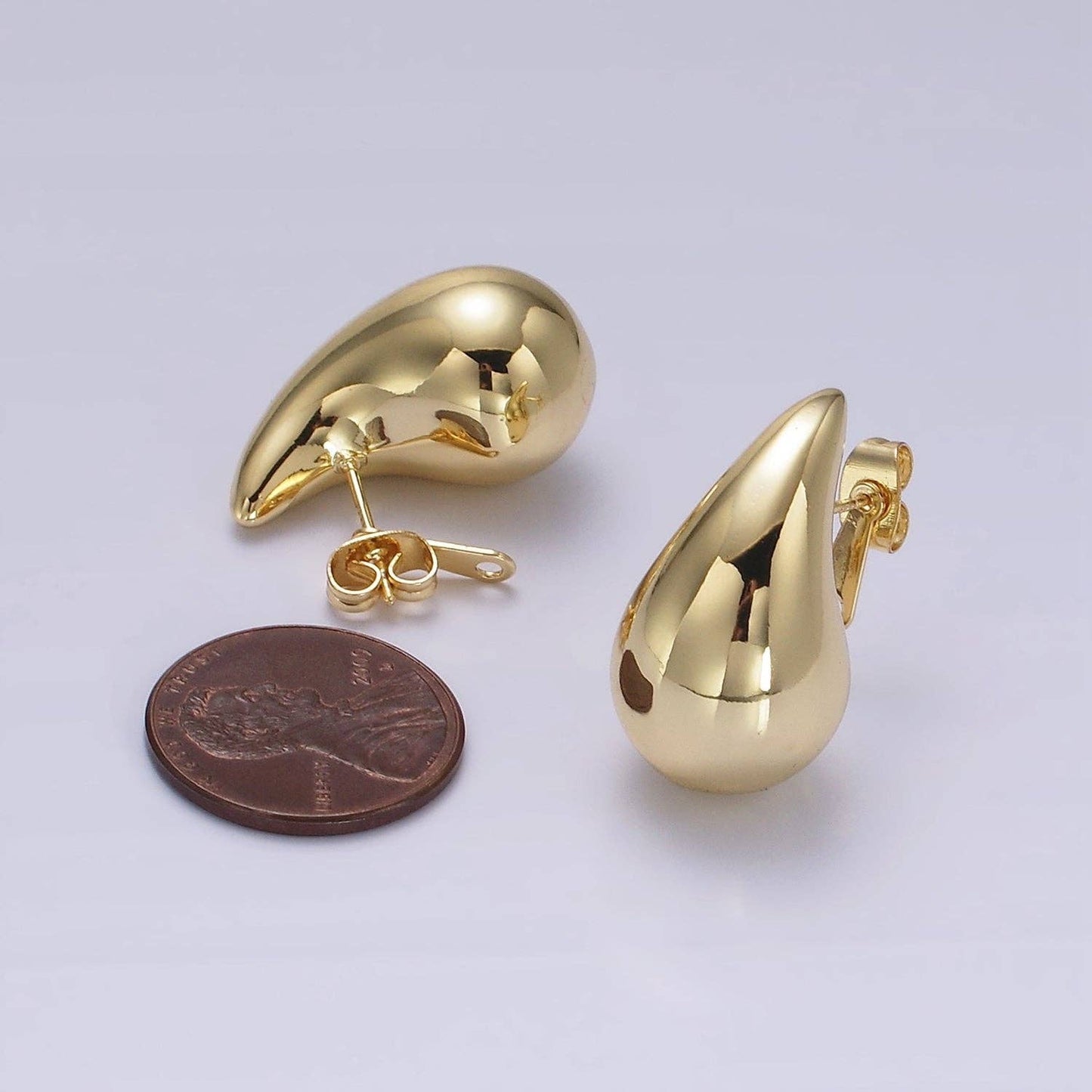 14K Gold Filled 25mm Chunky Modern Teardrop Stud Kylie Earri