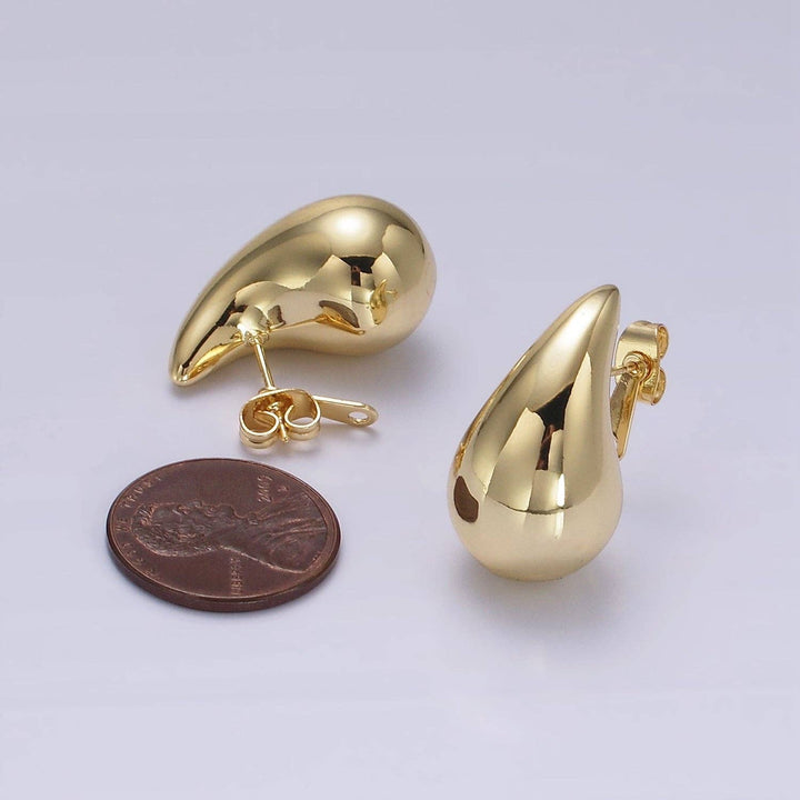14K Gold Filled 25mm Chunky Modern Teardrop Stud Kylie Earri - Marian Style Boutique