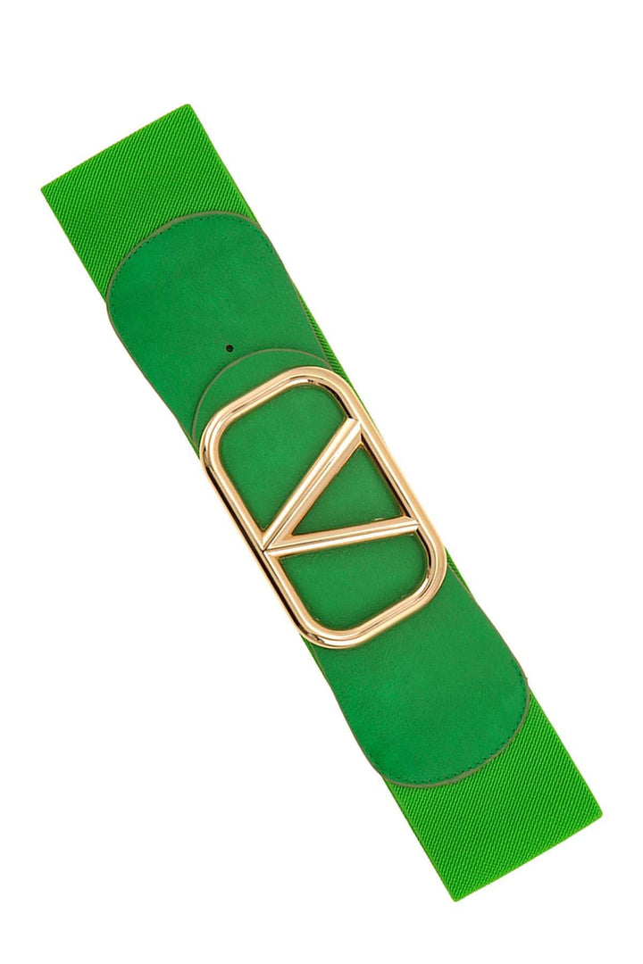 Marian style V IN SQUARE METAL BUCKLE ELASTIC BELT - Marian Style Boutique