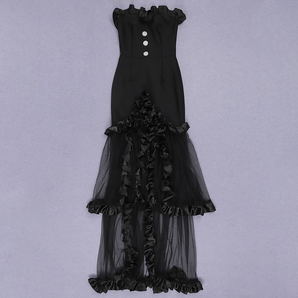 Marian Style Elegant Off-Shoulder Lace Black Dress