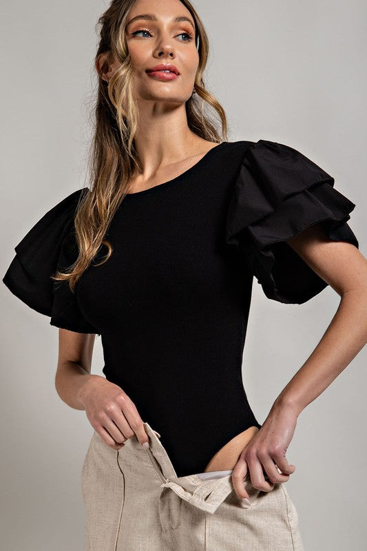 Merlot, Coco & Black styled - SLEEVE SWEATER BODYSUIT - Marian Style Boutique