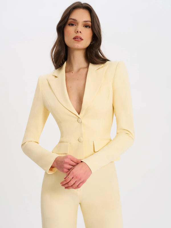 Marian Style - Butter Yellow Slim-fit Blazer