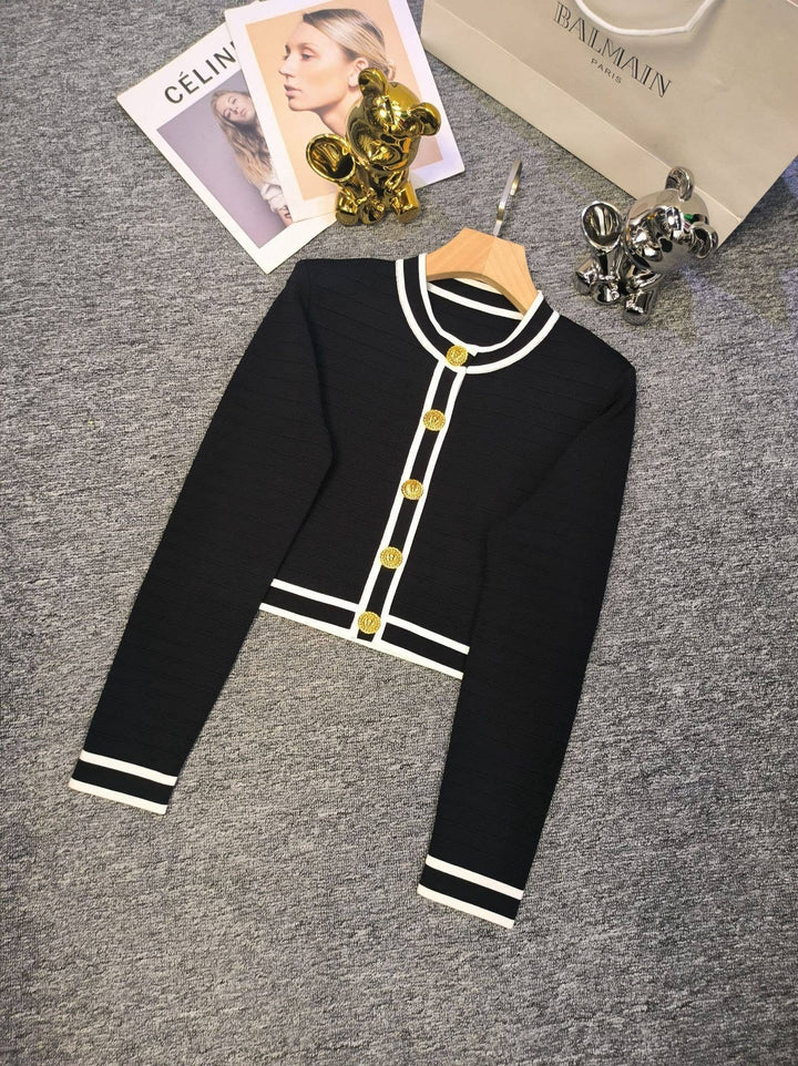 Marian Style Stylish Knit Cardigan & Skirt Set - Single-Breasted: White / English / M - Marian Style Boutique