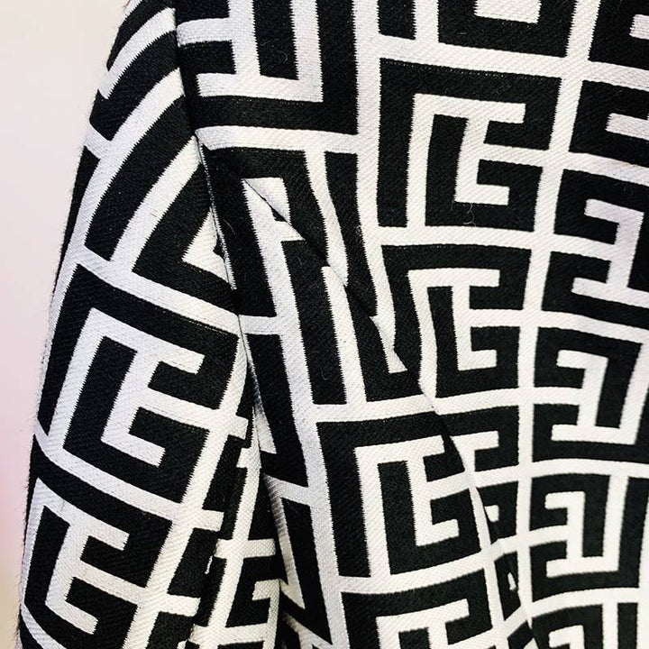 Marian Style Elegant Geo-Jacquard Slim Blazer - Marian Style Boutique