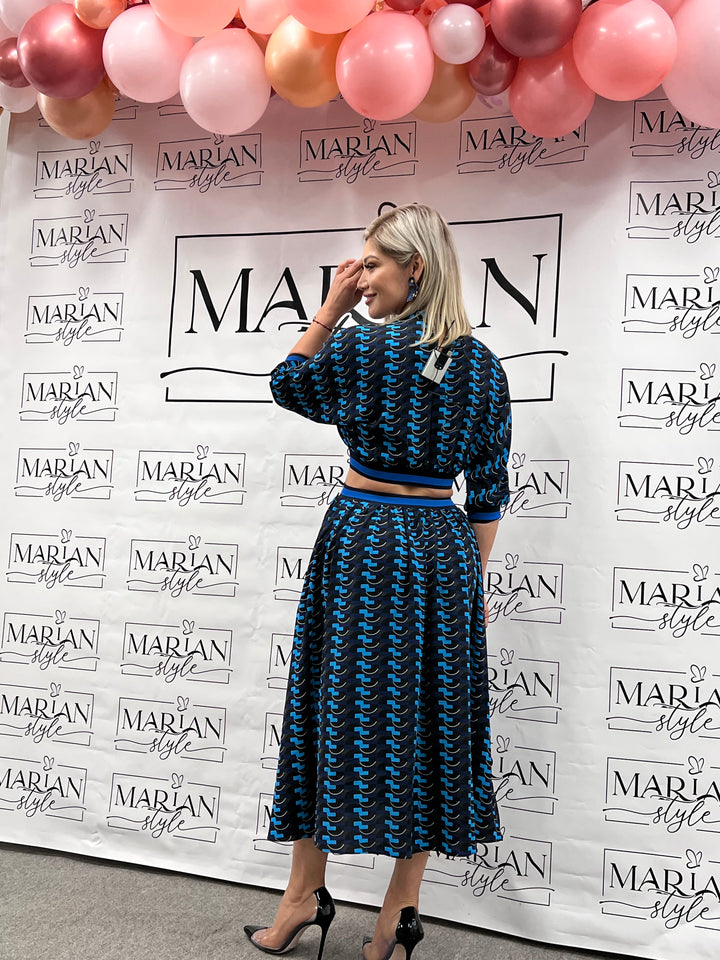 Dresses - attach Dress- blue old fashioned dress ruffled sleeves ruffled dress skirt attached - Marian Style Boutique