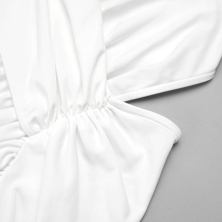 Marian Style Elegant White Maxi Dress with Metal Accents - Marian Style Boutique