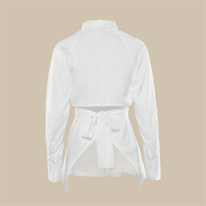 Marian Style Chic White Hollow Out Mid-Length Blouse - Marian Style Boutique