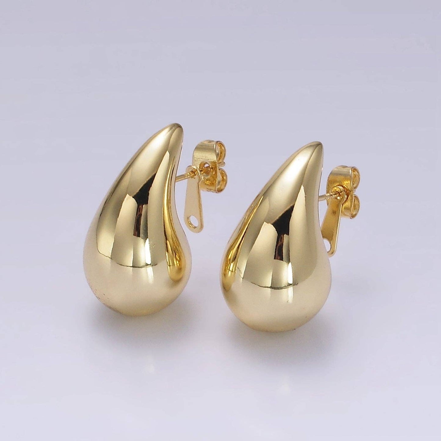 14K Gold Filled 25mm Chunky Modern Teardrop Stud Kylie Earri