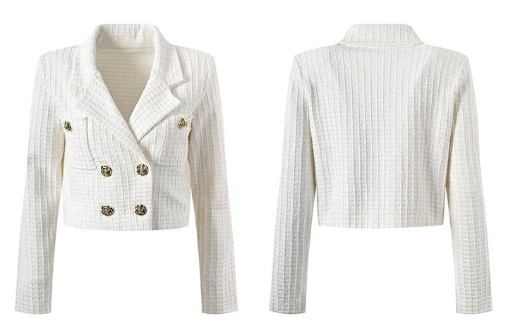 Marian Style Spring Tweed Collar Top & Skirt Ensemble - Marian Style Boutique