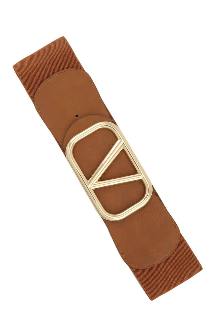 Marian style V IN SQUARE METAL BUCKLE ELASTIC BELT - Marian Style Boutique