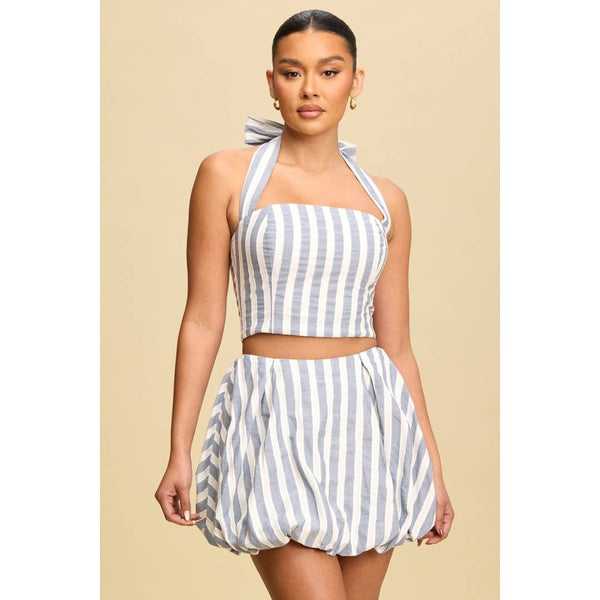 STRIPE BUBBLE SKIRT SET - Marian Style Boutique