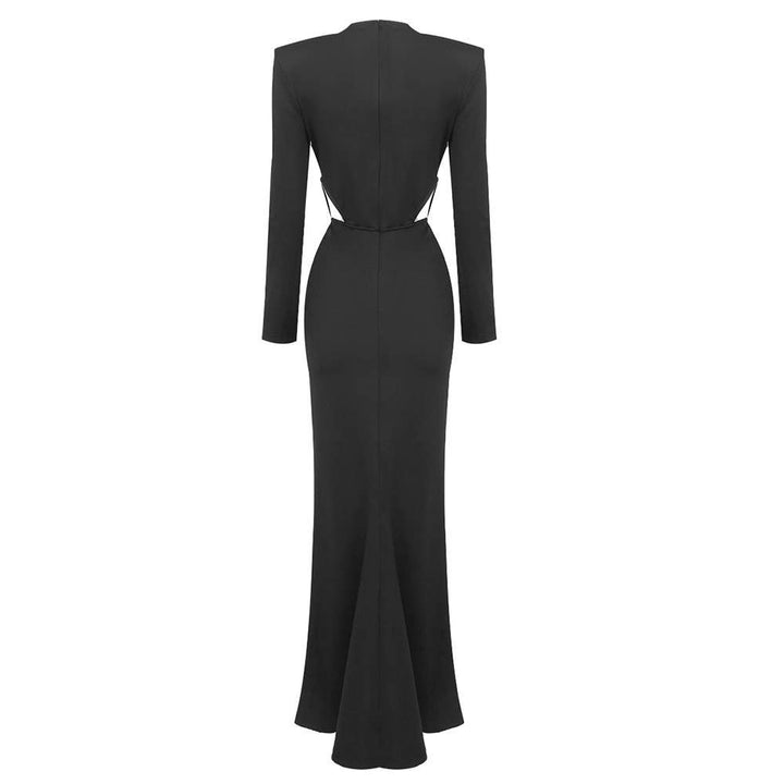 Marian Style Elegant White Maxi Dress with Metal Accents - Marian Style Boutique