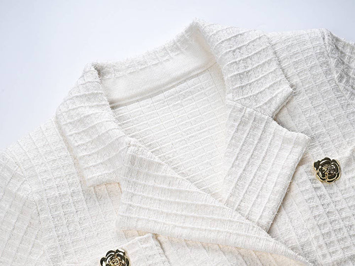 Marian Style Spring Tweed Collar Top & Skirt Ensemble - Marian Style Boutique