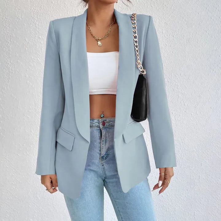 Women's Coat Long Sleeve Blazers Pocket Business Solid Color - Marian Style Boutique