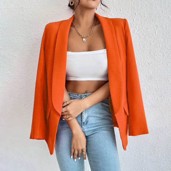 Women's Coat Long Sleeve Blazers Pocket Business Solid Color - Marian Style Boutique