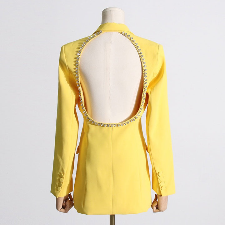 Marian Style Crystal Edged Open Blazer Elegance - Marian Style Boutique