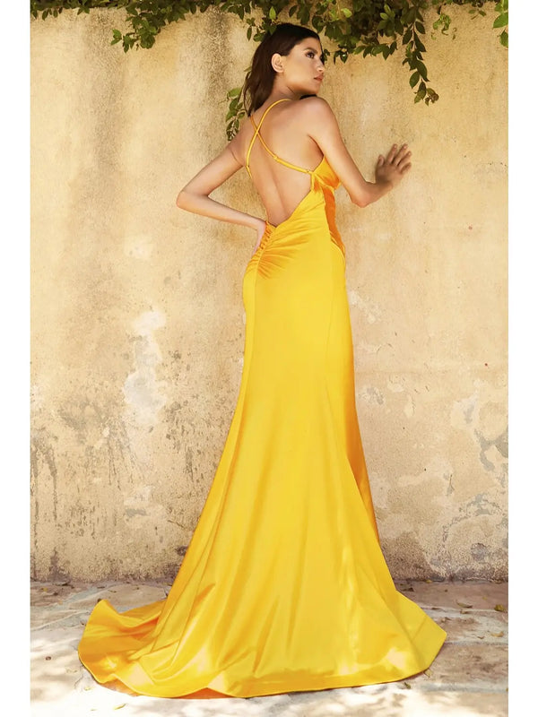 Marian Style Fitted Satin Mermaid Gown - Marian Style Boutique