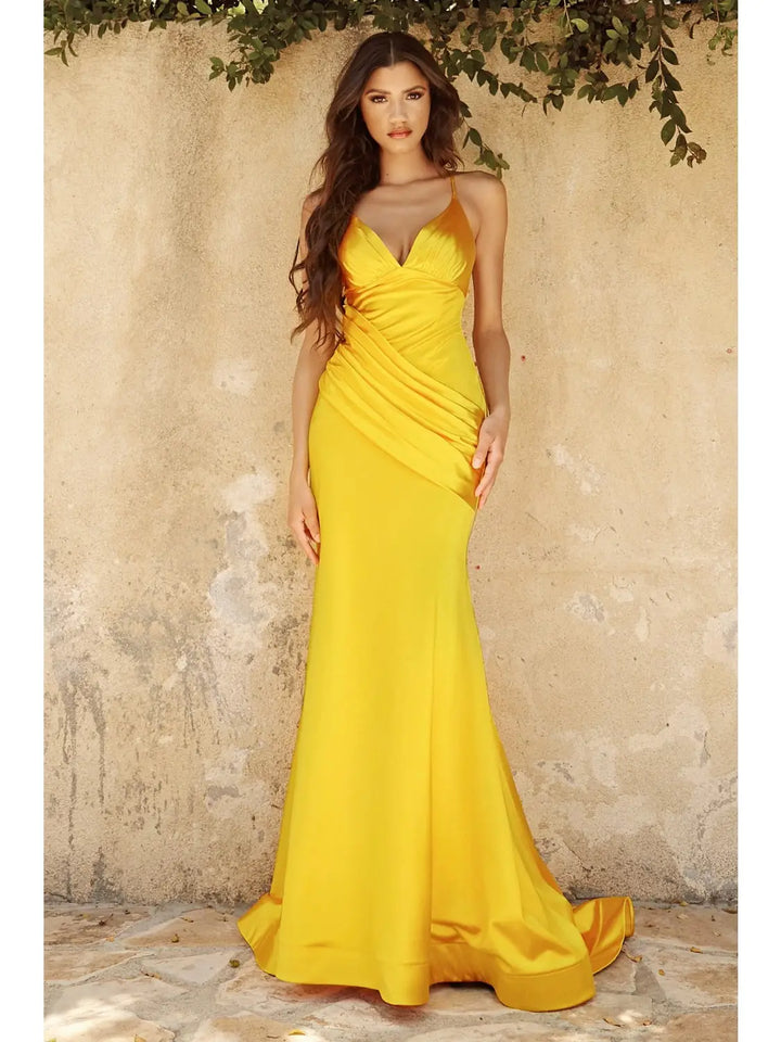 Marian Style Fitted Satin Mermaid Gown - Marian Style Boutique