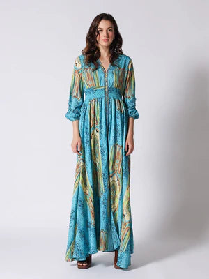 Gift of Love Flutter Sleeve Plunging Maxi Dress - Marian Style Boutique