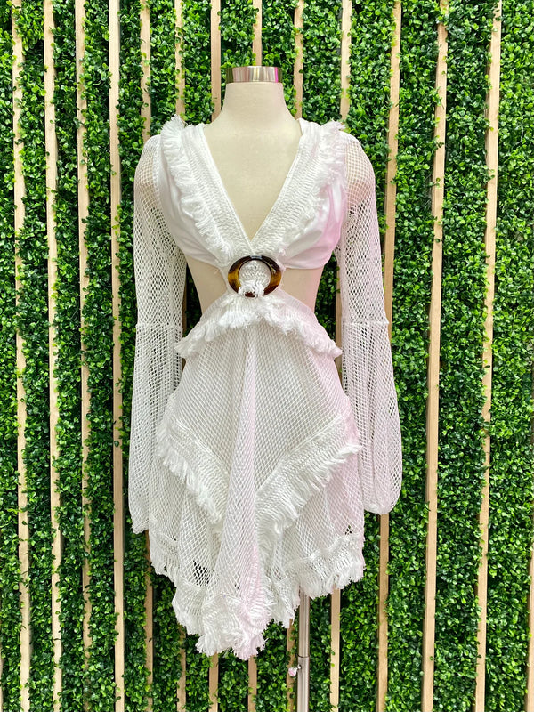 Dresses - attach Dress- white crochet lace back dress - Marian Style Boutique