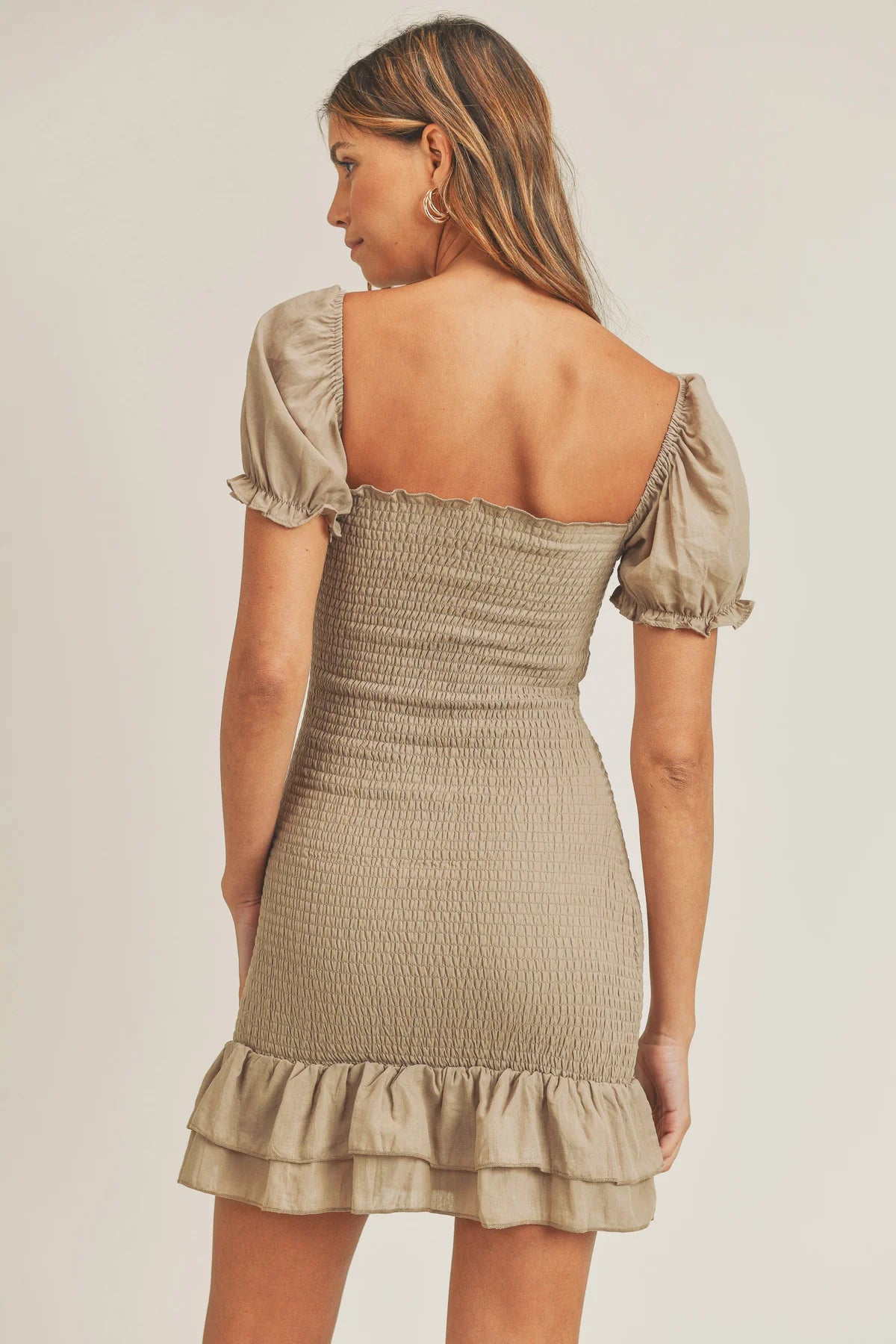 dress- grey laced dress  mini