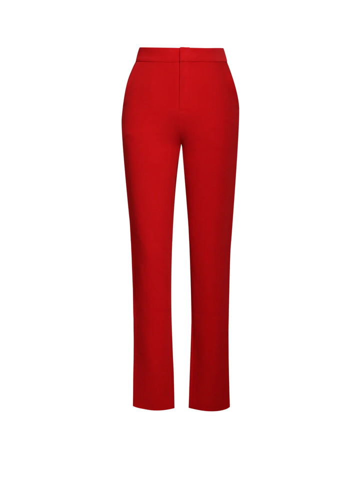 Marian Style Red Skinny Fit Crepe Trousers - Marian Style Boutique