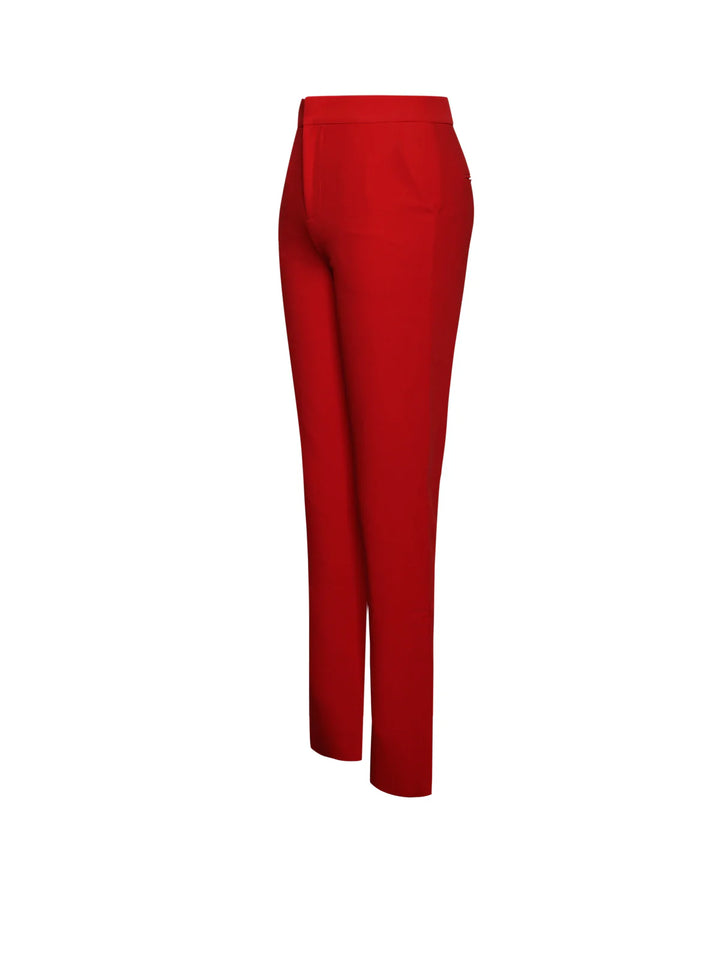 Marian Style Red Skinny Fit Crepe Trousers - Marian Style Boutique