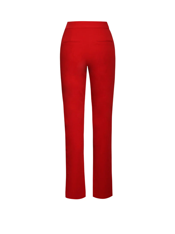 Marian Style Red Skinny Fit Crepe Trousers - Marian Style Boutique
