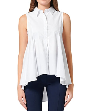 Shirt - sleeveless button down shirt - Marian Style Boutique