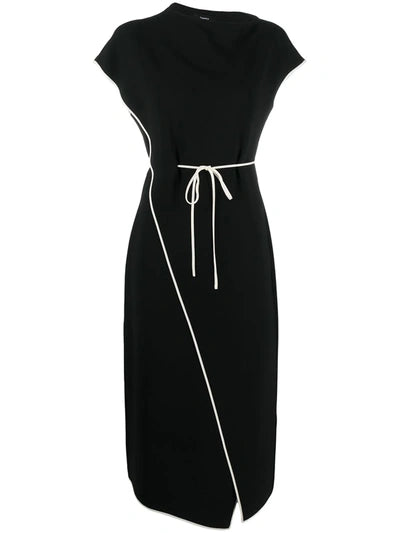 Dress- full black dress with a white outlined lines - Marian Style Boutique
