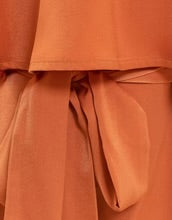 Romper-Burnt Orange linen tiered ruffle tube romper - Marian Style Boutique