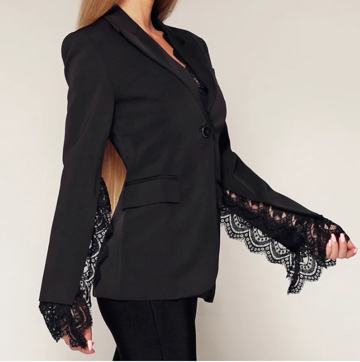 Lace Blazer Black