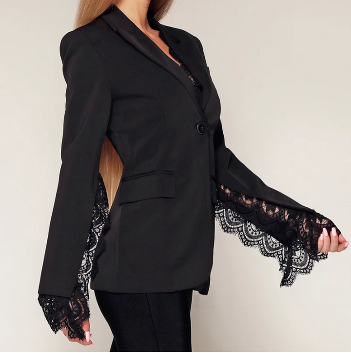 Lace Blazer Black - Marian Style Boutique