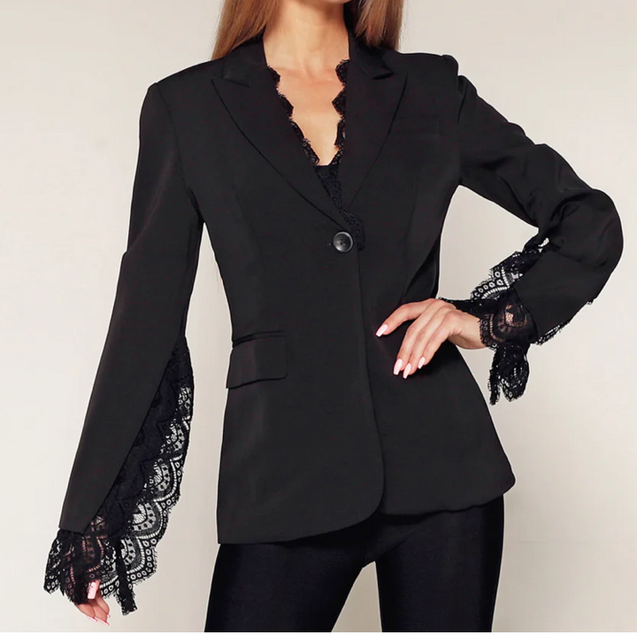 Lace Blazer Black - Marian Style Boutique