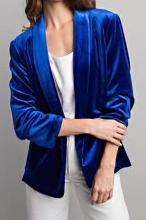 Jacket- Royal Blue Blazer with Pockets - Marian Style Boutique