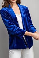Jacket- Royal Blue Blazer with Pockets - Marian Style Boutique