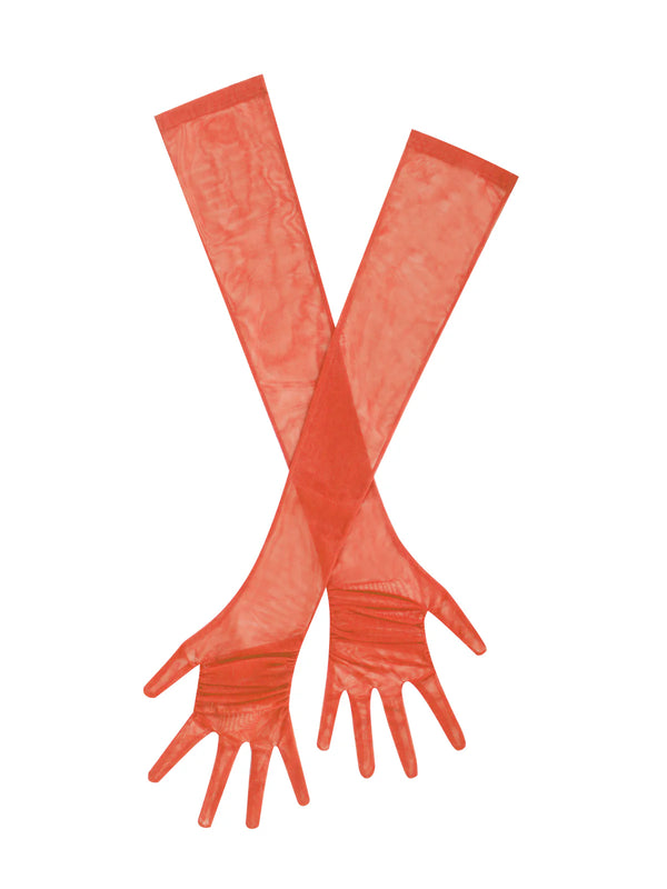 Marian style Poppy Mesh Opera-length Gloves - Marian Style Boutique