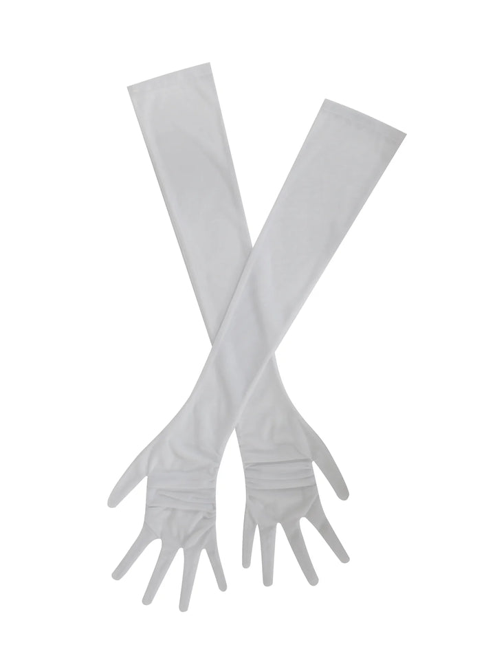 Marian style White Mesh Opera-length Gloves - Marian Style Boutique