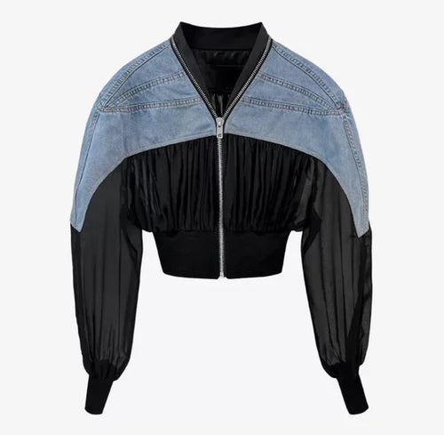 MARIAN STYLE SYN CROP TOP/ JACKET