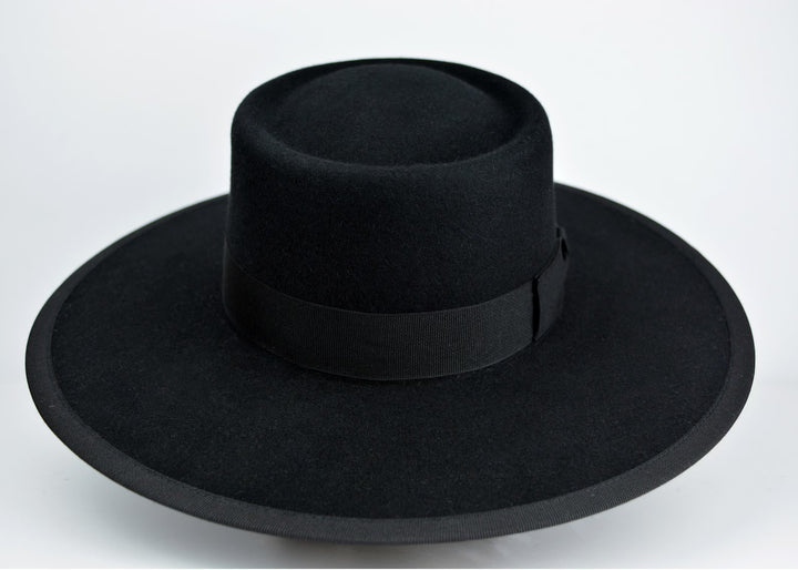 MARIAN STYLE WOOL FELT TELESCOPE GAMBLER (BOLERO) HAT - Marian Style Boutique