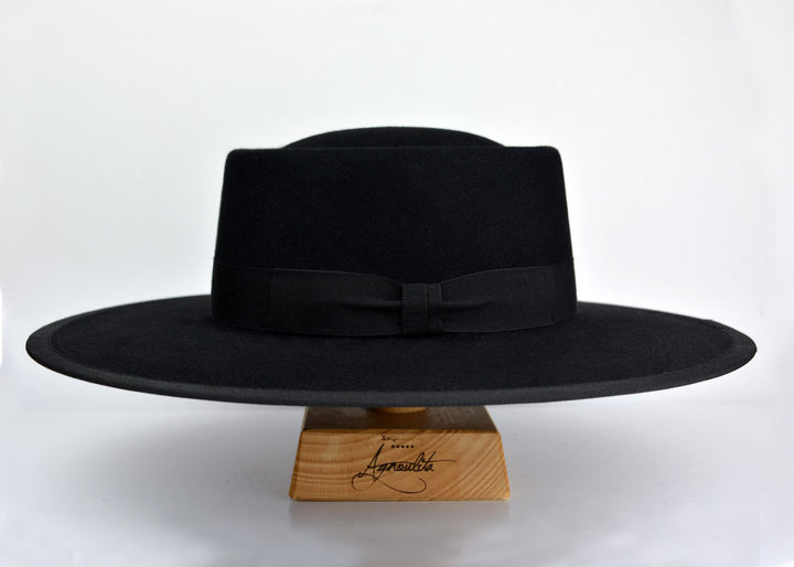 MARIAN STYLE WOOL FELT TELESCOPE GAMBLER (BOLERO) HAT - Marian Style Boutique
