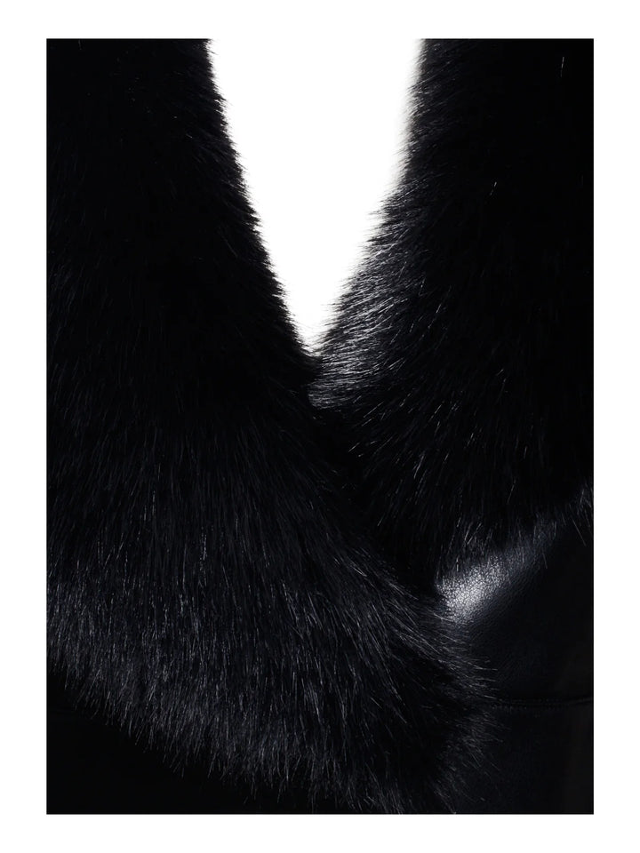 Marian style Ziah Cropped Leather Jacket with Fur Collar - Marian Style Boutique