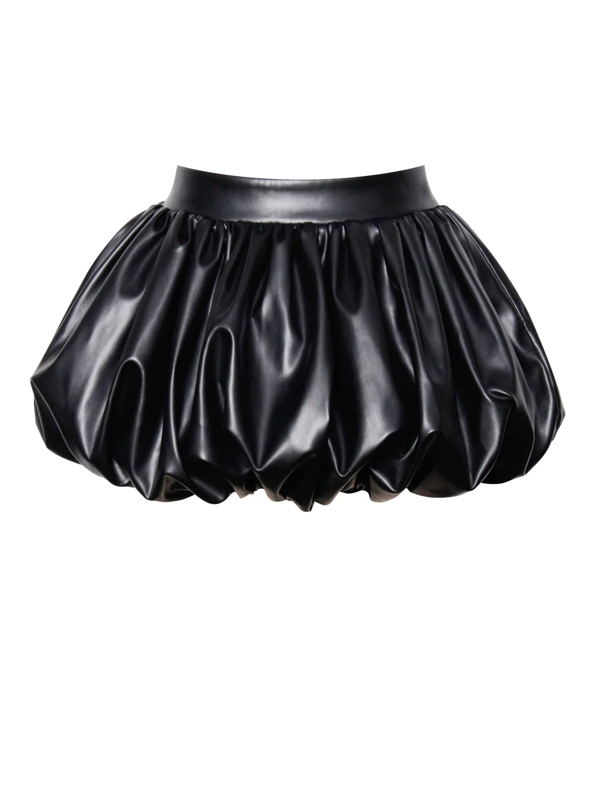 Marian style Yuna Vegan Leather Bubble Hem Skirt