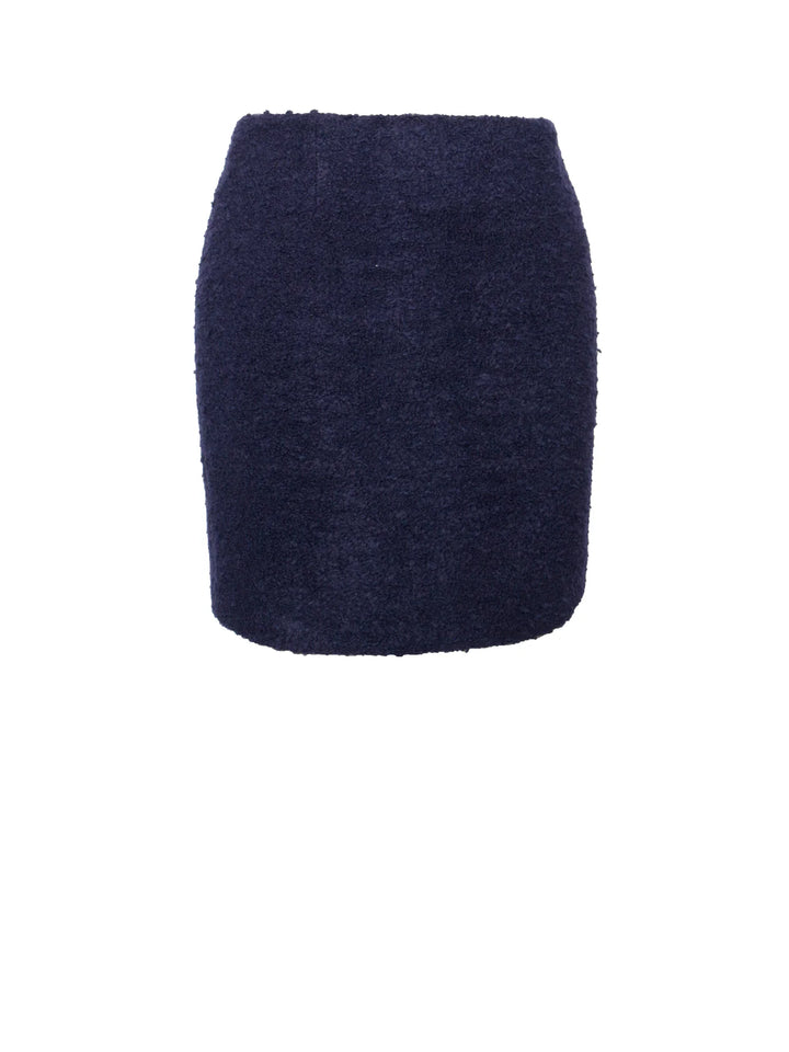 Marian style Blue Boucle Wool Bodycon Mini Skirt - Marian Style Boutique