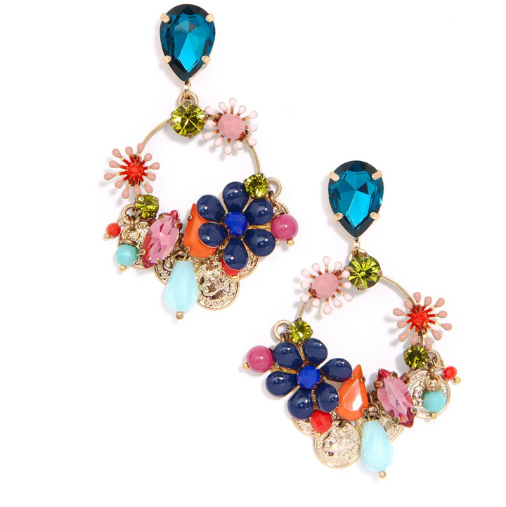 Earring-crystals -blue - Marian Style Boutique