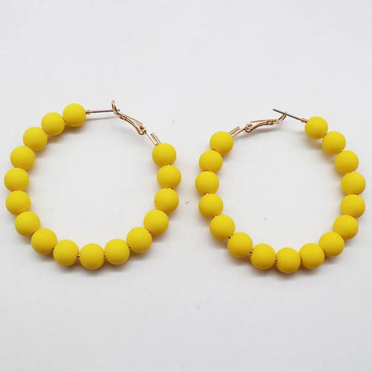 Earrings - Yellow beads