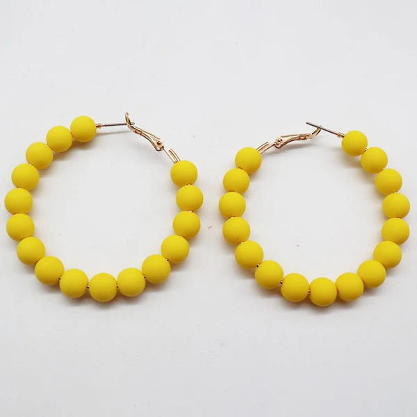 Earrings - Yellow beads - Marian Style Boutique