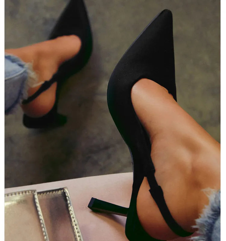 Women's Fashion Solid Color Pumps Point Toe Ultra High Heel High Heels